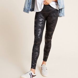 SPANX black faux leather camo legging